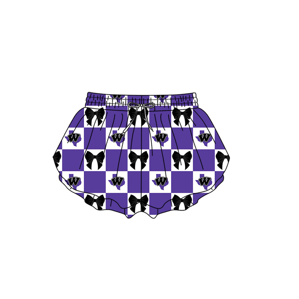 Custom moq 5 mix size milk silk summer teams Baby Girl Purple Sleeveless Top Skirts Set Dress And Shorts Yoga Checked Outfit Boy's Checked Short-Sleeved Polo Shirt And Romper