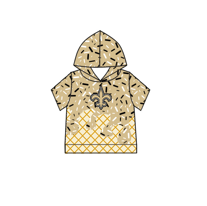 Custom summer teams baby girls clothes team khaki hooded long sleeve tops and short sleeve top and dress and pants and shorts-25.6.12