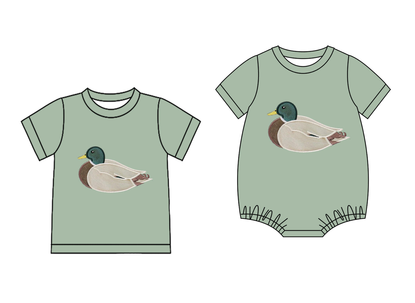 25.10.28 custom each style moq 5 eta 6-8 week Sibling Sister duck baby boy short sleeve top and rompers match family design