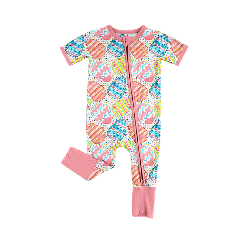 10.23 custom each style moq 5eta 4-6week Sibling Sister easter pink baby girls short sleeve sets and rompers match design