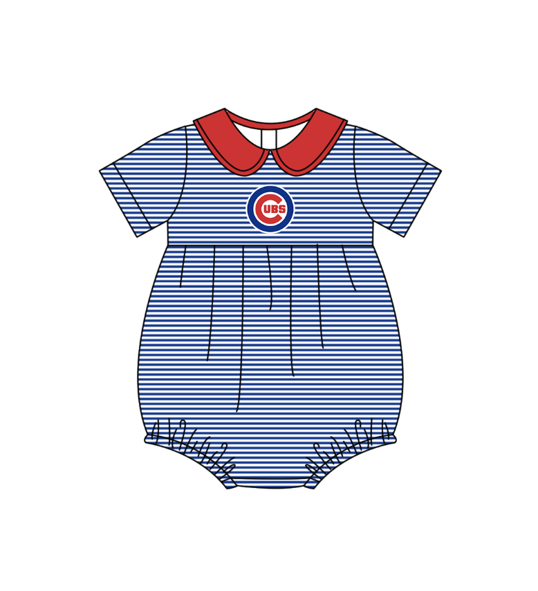 Custom moq 5 mix size milk silk summer teams Baby Boys And Girls Blue Short-Sleeved Shirt And Shorts Set Matching Striped Rompers Outfit Set