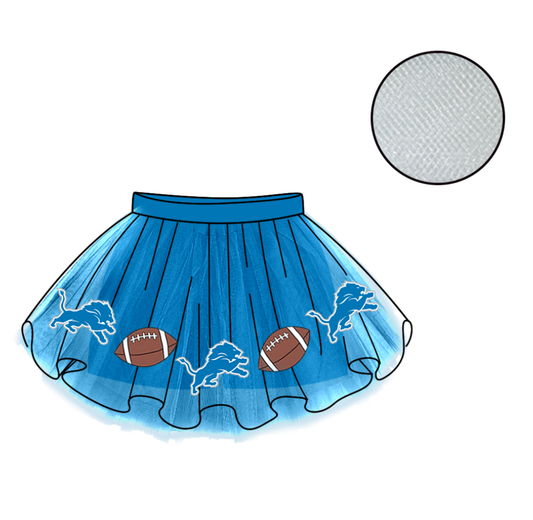 Custom moq 5 mix size milk silk summer teams Baby Girl's Blue Mesh Skirt Summer Team Cute Clothes