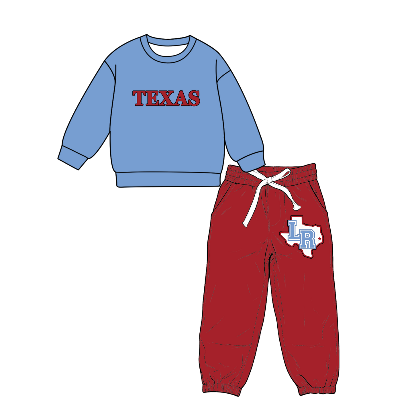custom moq 5 mix size MSD071104 Baby Kids Letter Long Sleeve Tops Pocket Pants Team Outfit Set