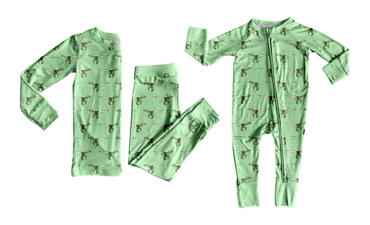 25.6.9 custom each style moq 5eta 4-6week Sibling Sisters dinosaur green baby girl long sleeve pants sets and rompers match family design