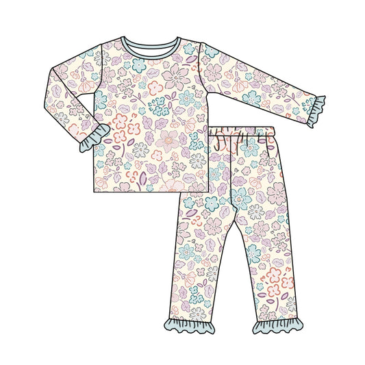 7.31 custom each style moq 5eta 4-6week Sibling Sister floral baby girls sets and dress and rompers match family design