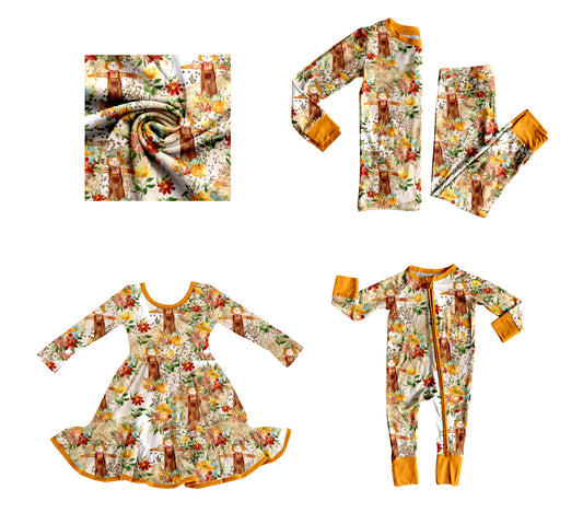 25.8.5 custom each style moq 5eta 4-6week Sibling Sisters halloween baby girl long sleeve pants sets and dress and rompers match family design