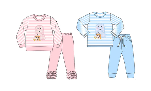 25.7.29 custom each style moq 5eta 4-6week Sibling Sisters pumpkin baby boy long sleeve pants sets 1 and sets 2 match family design