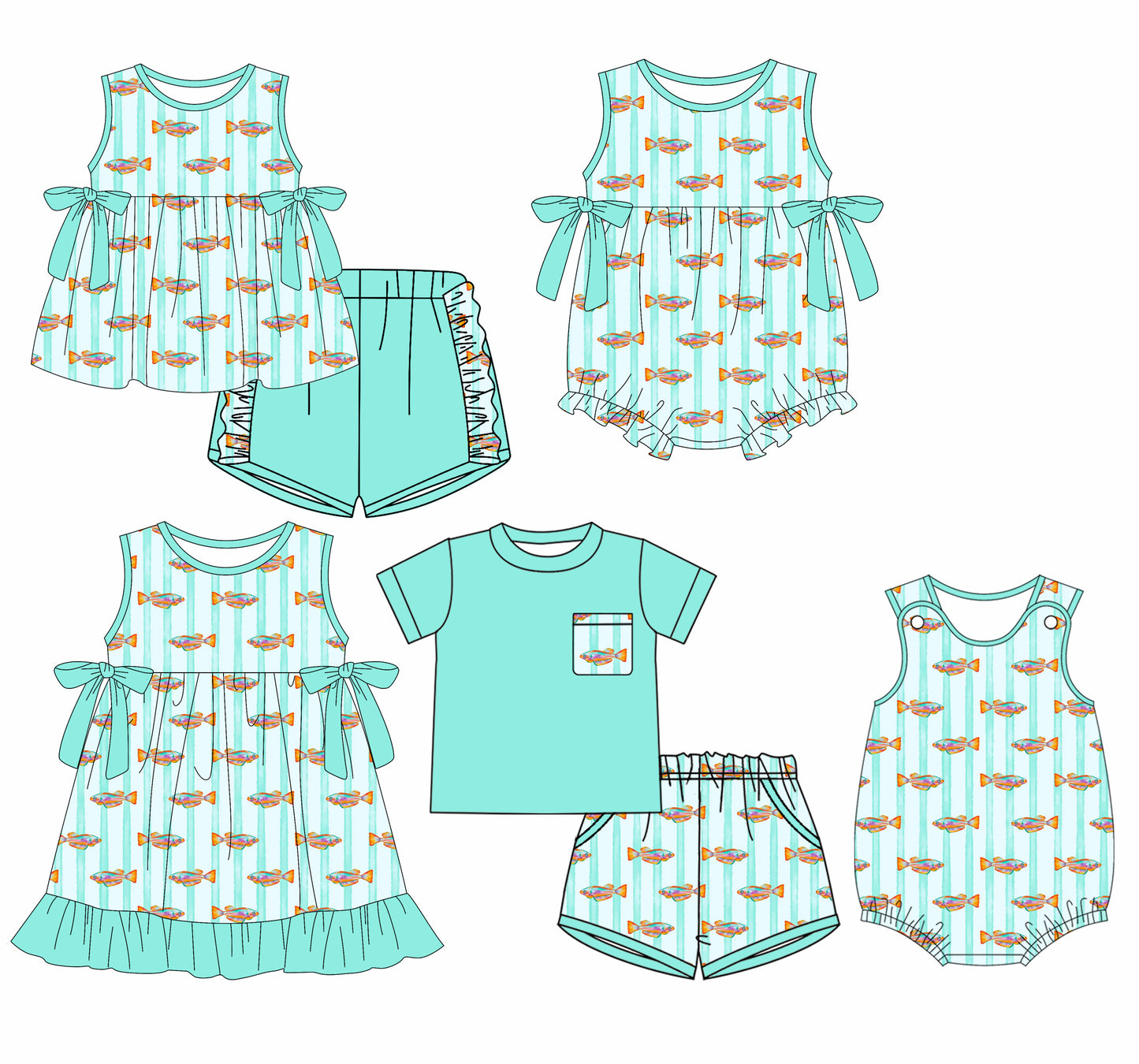 25.12.20 custom each style moq 5 eta 6-8week Sibling Sister baby short sleeve shorts sets 2 and dress and romper 2 match design