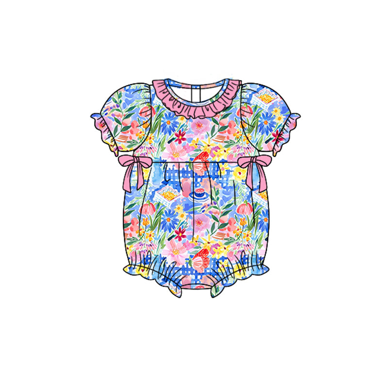 7.20 custom each style moq 5eta 4-6week Sibling Sister floral pink baby girls short sleeve sets and dress and rompers match family design