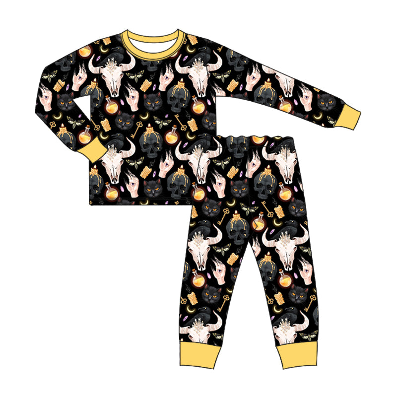 8.7 custom each style moq 5eta 4-6week Sibling Sister cow head black baby boys sets and rompers match family design