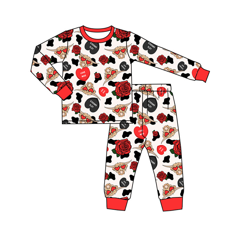 10.22 custom each style moq 5eta 4-6week Sibling love alpine head red baby girls sets and rompers match family design