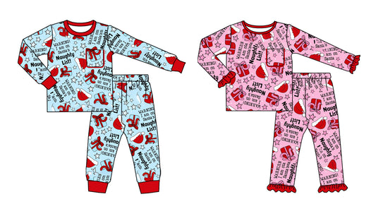 25.7.9 custom each style moq 5eta 4-6week Sibling Sisters Christmas bow baby girl long sleeve pants sets
