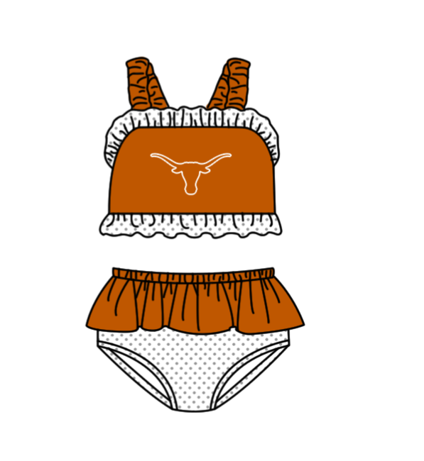 Custom moq 5 mix size milk silk summer teams baby girl boys clothes Brown Two-Piece Swimsuit Set One Piece Swimsuits boy swim trunks