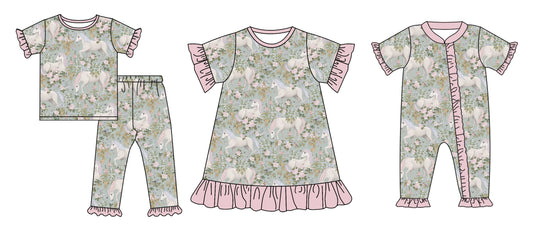 11.27 custom each style moq 5eta 4-6week Sibling Sister floral baby girl sets and dress and rompers match family design