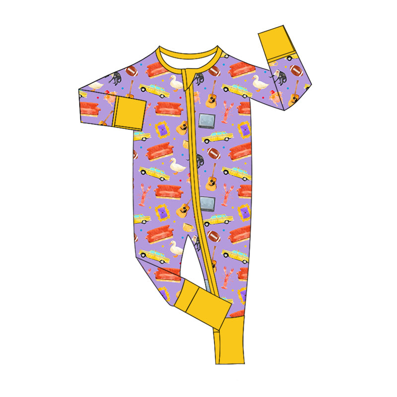 10.14 custom each style moq 5eta 4-6week Sibling guitar purple baby girls sets and rompers match family design