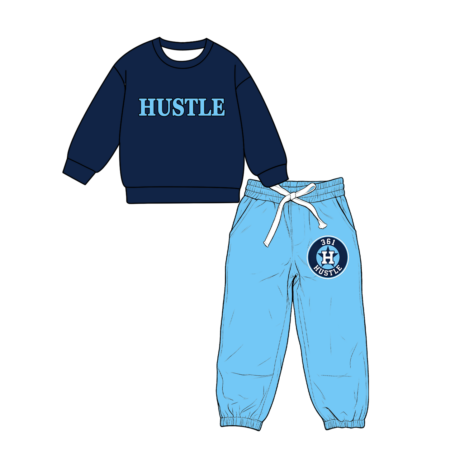 custom moq 5 mix size MSD071004 Baby Kids Casual Long Sleeve Tops Pocket Pants Team Outfit Set