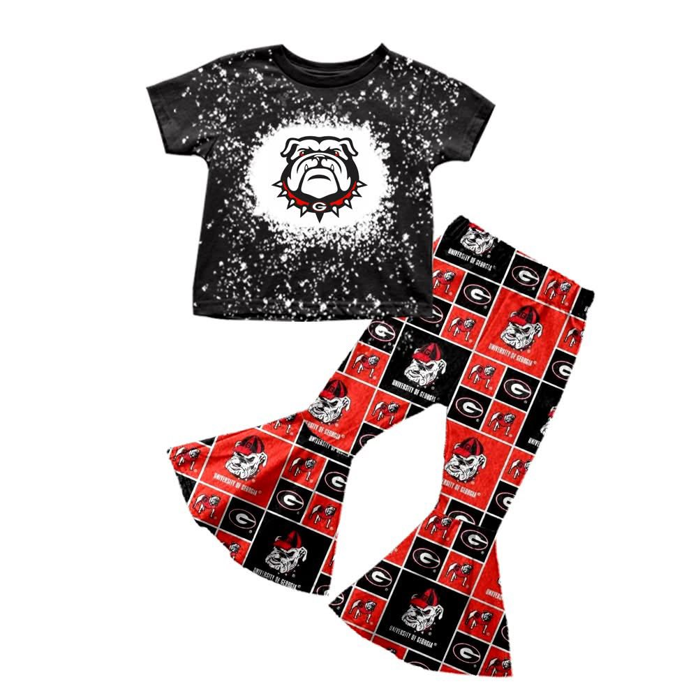 Custom moq 5 mix size milk silk eta 6-8weeks summer team black baby girls clothes team short sleeve pants sets-25.7.15