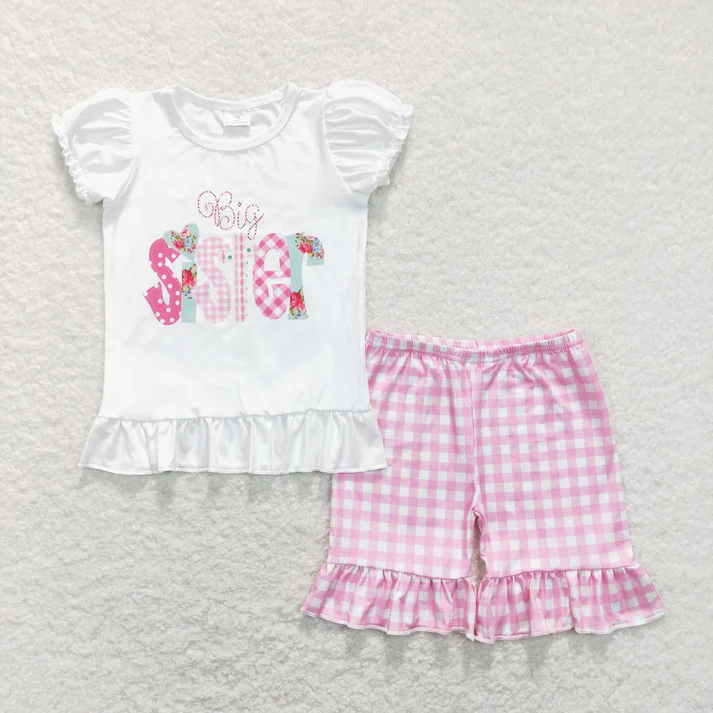RTS NO MOQ baby girls Clothes short sleeve shorts Sets