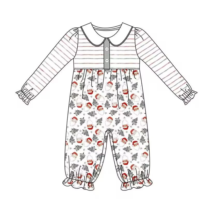 Custom moq 5 each style eta 6-7weeks baby girl clothes Christmas long sleeve romper -25.9.4