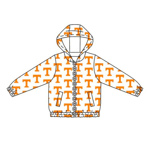 Custom moq 5 mix size milk silk summer teams baby boys clothes team sport team orange hooded long sleeve top-25.7.15