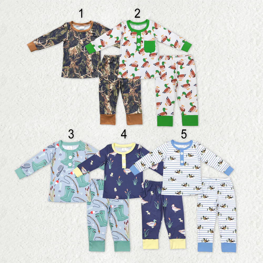 RTS NO MOQ Sibling Baby boy clothes duck long Sleeve pants Suits