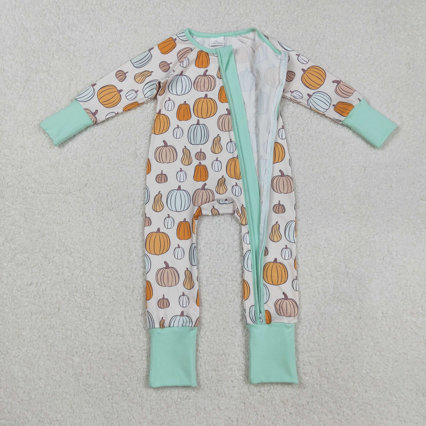 RTS NO MOQ Sibling Baby boy girls clothes Halloween pumpkin long-sleeve rompers