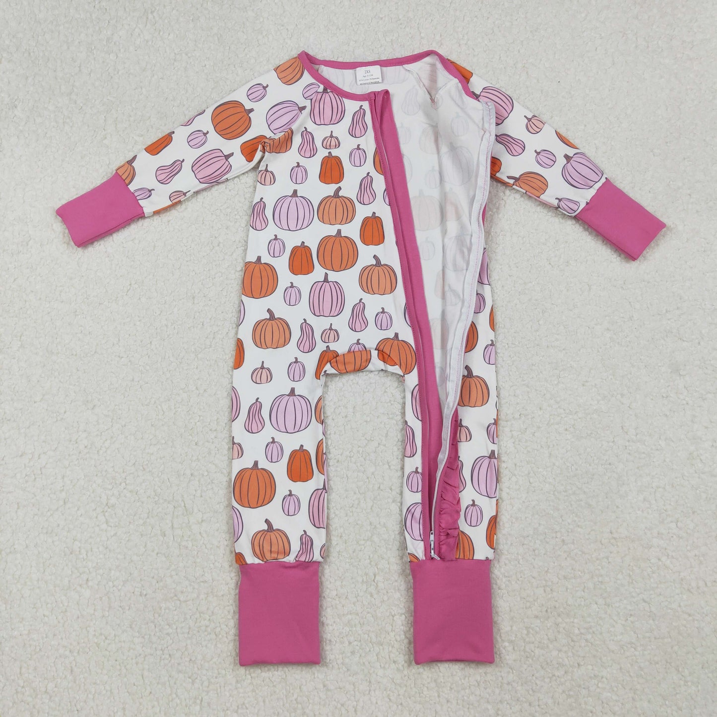 RTS NO MOQ Sibling Baby boy girls clothes Halloween pumpkin long-sleeve rompers