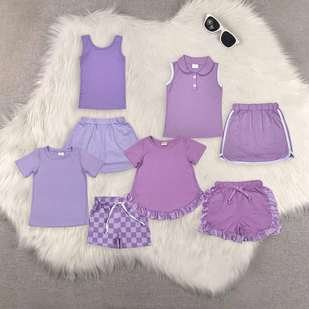 RTS NO MOQ Sibling baby girl clothes yoga short-sleeved skirt suit and short sleeve sets