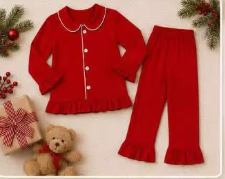 custom moq 5 mix size KLSH01christmas family pajamas clothes christmas color red pajamas