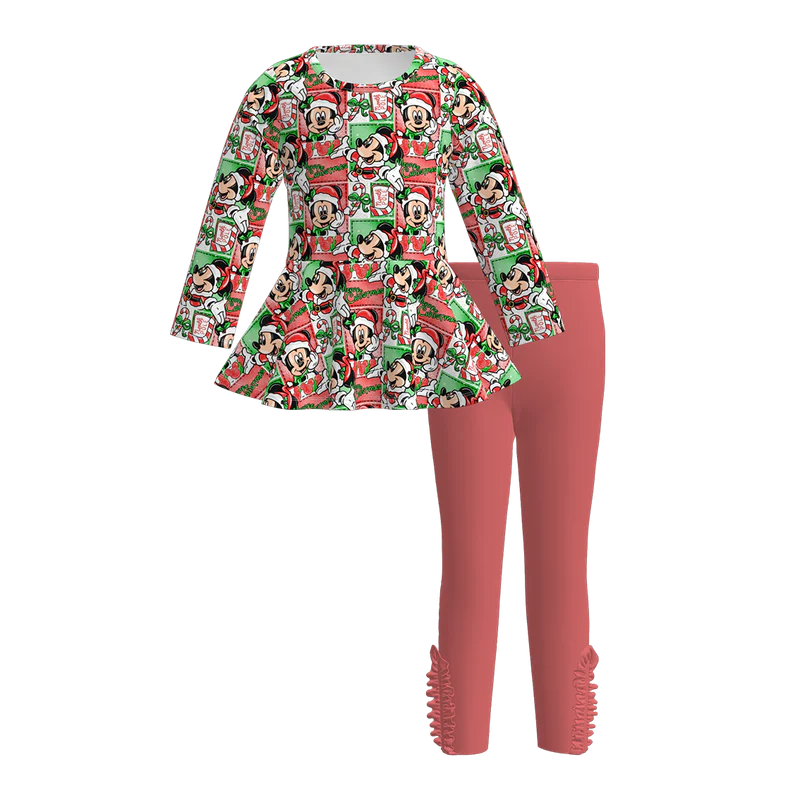 Custom moq 5 each style eta 6-7weeks baby girl clothes long sleeve pants sets 1 and sets 6-25.7.19