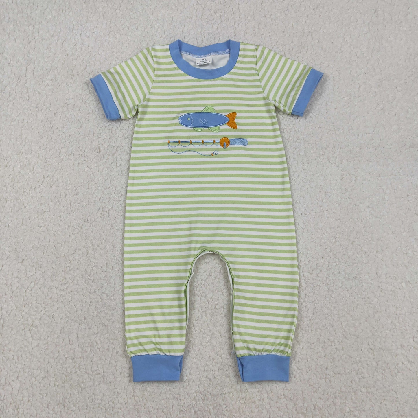 RTS NO MOQ Sibling Baby boy clothes embroidery short-sleeved trousers suit & rompers