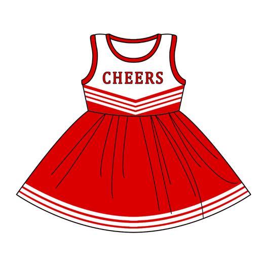 Custom moq 5 each style eta 6-7weeks baby girl clothes team red sleeveless dress-25.8.2