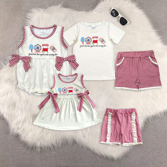 RTS Match baby boy clothes girls short sleeve shorts sets rompers Series