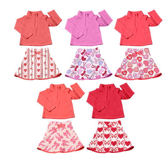 25.10.17 custom each style moq 5 eta 6-8week Sibling Sisters baby girl long sleeve skirts sets 5 match family design