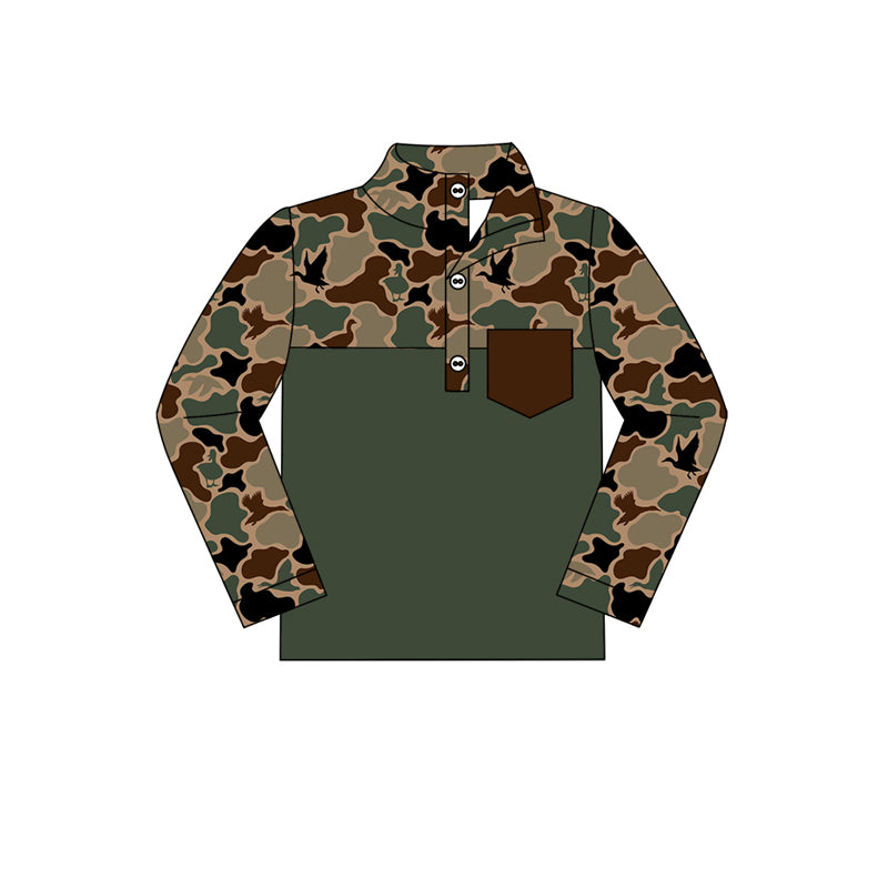 10.15 custom each style moq 5 eta 4-6week baby boys clothes camouflage long sleeve top