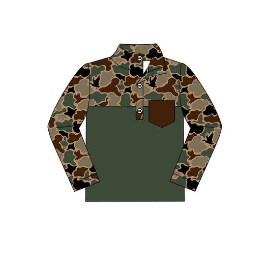 10.15 custom each style moq 5 eta 4-6week baby boys clothes camouflage long sleeve top