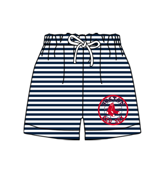 Custom moq 5 mix size milk silk summer teams Baby Black Striped Drawstring Shorts for Children Elastic Waist Kids Summer Shorts
