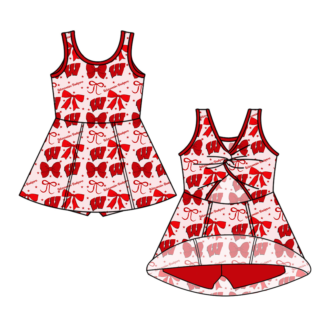 Custom moq 5 mix size milk silk summer teams baby girls clothes team bow red sleeveless skirts sets and dress 1 and dress 2 and dress 3-25.6.27