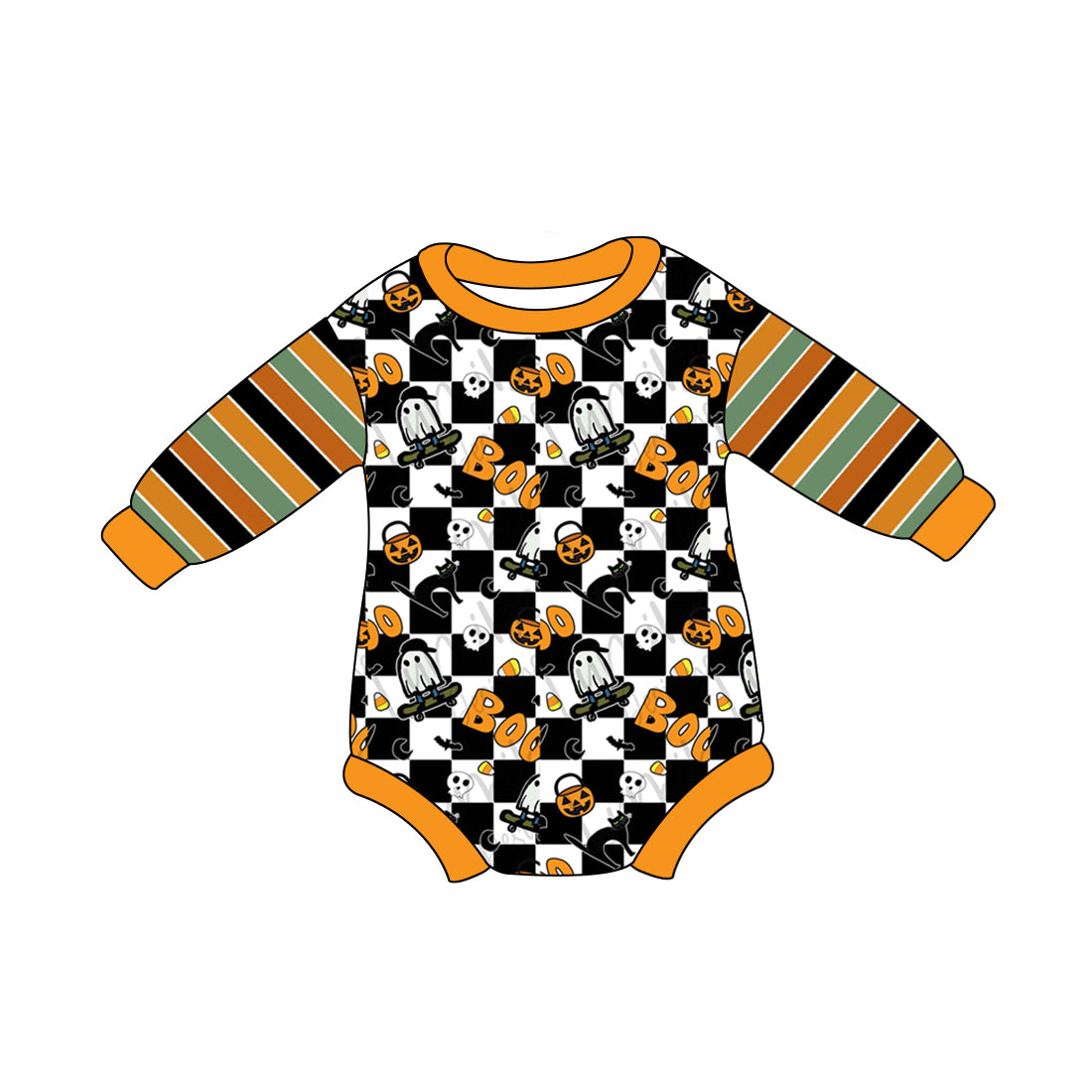 8.1 custom each style moq 5 eta 4-6week Sibling Sister baby boys clothes pumpkin ghost boo long sleeve top and long sleeve romper match family design