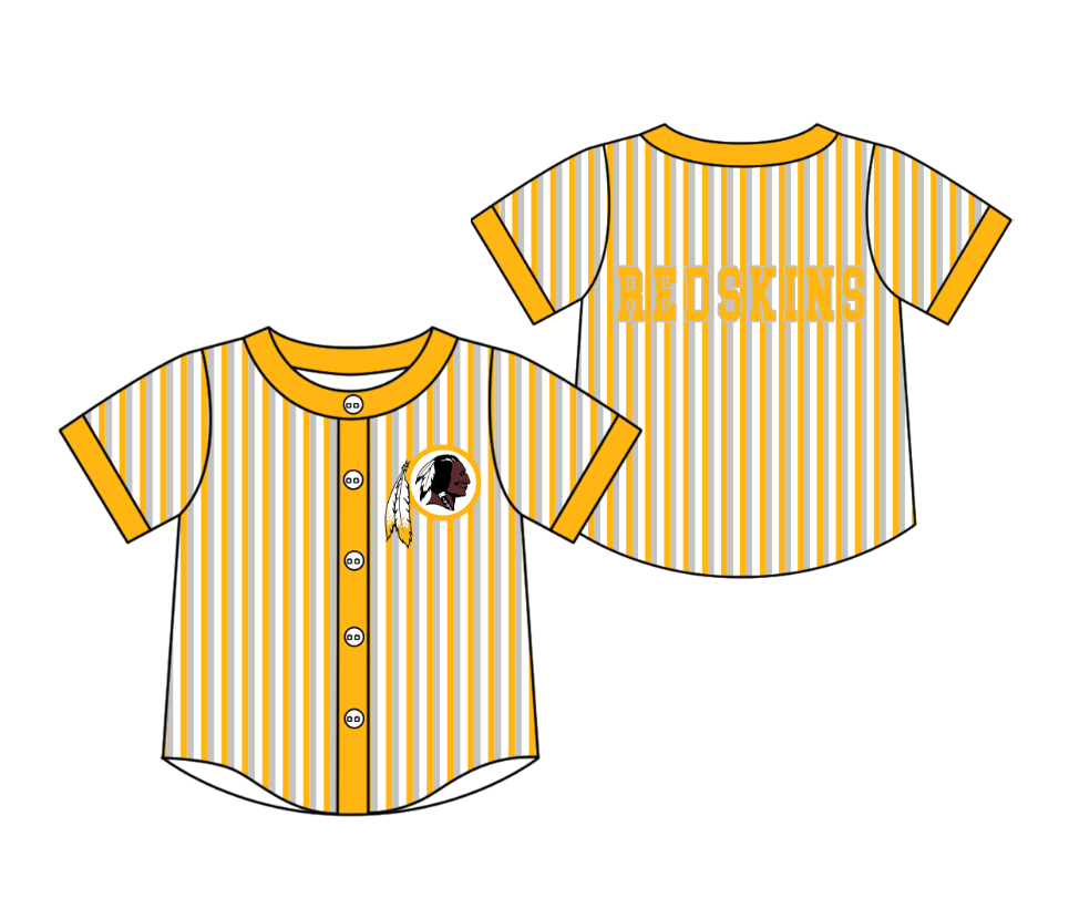Custom moq 5 mix size milk silk summer teams Yellow Striped Short-Sleeved Button-Down Shirt for Baby Boy Summer Outfit