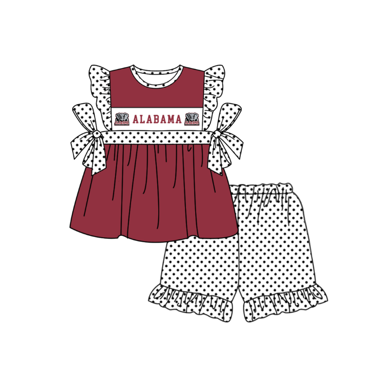 Custom moq 5 mix size milk silk summer teams baby girl boys clothes Claret short sleeve shorts sets 2  and dress and rompers 2 series