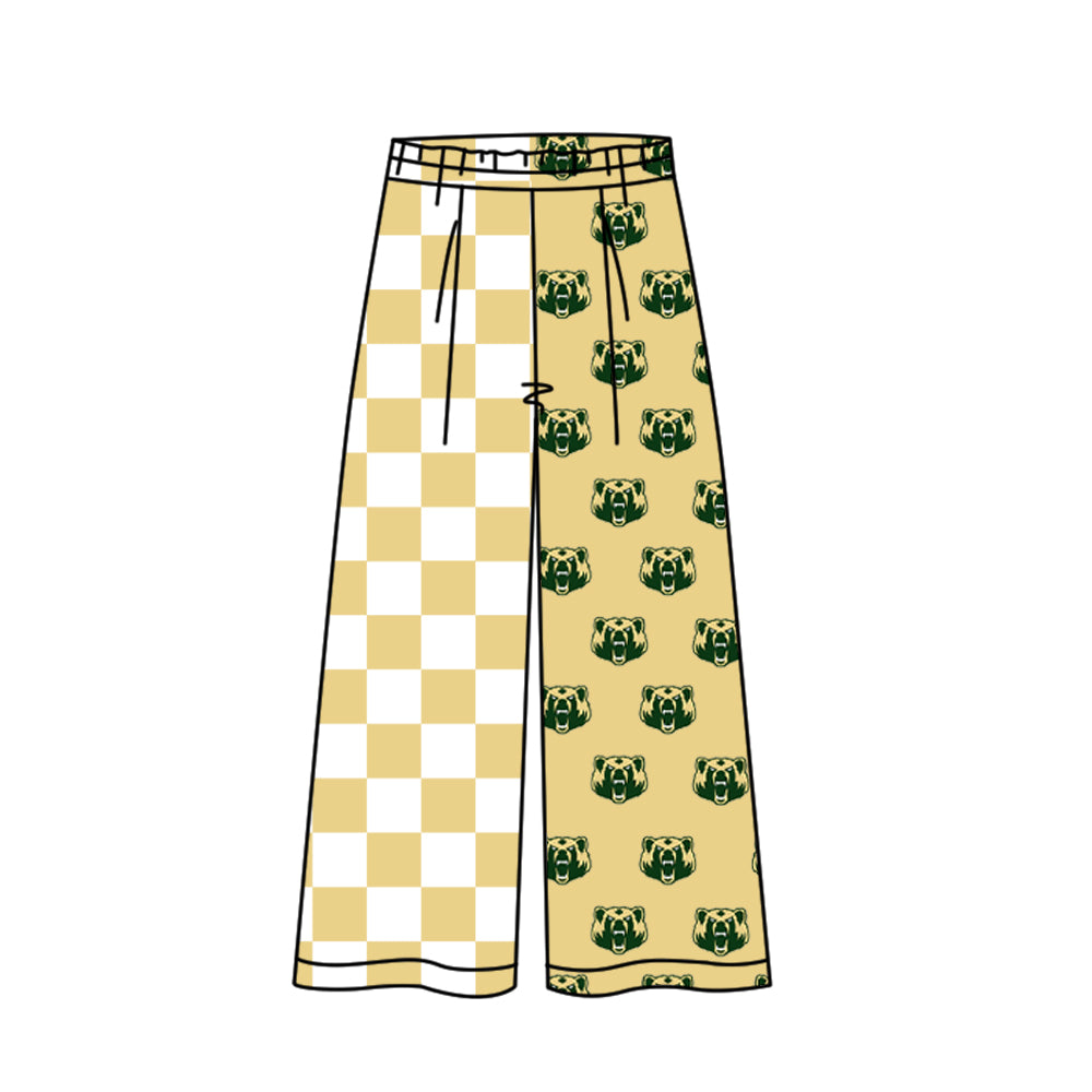 Custom moq 5 mix size summer teams Adult Daily Versatile Check Elastic Waist Team Pants