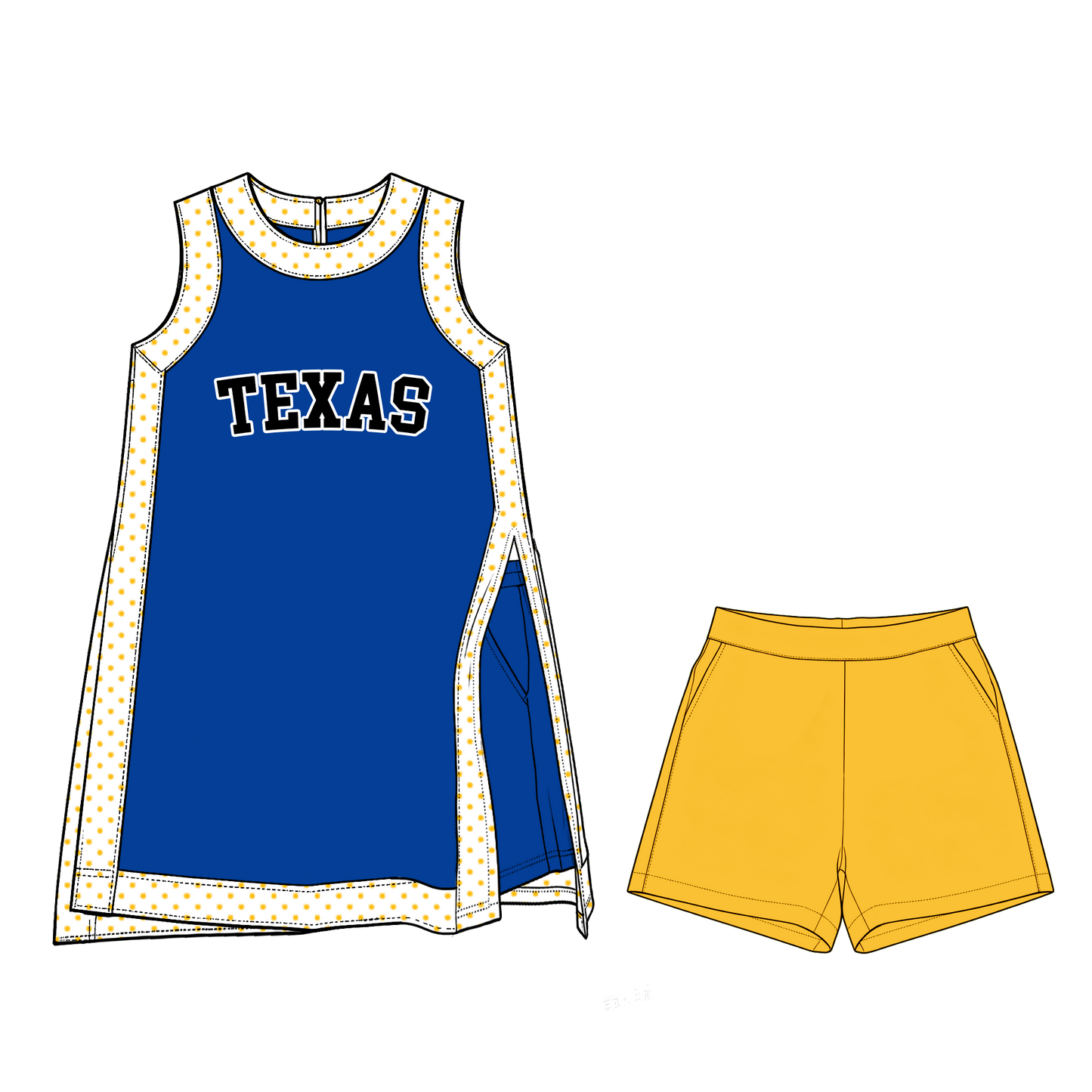 custom moq 5 mix size MSD073007 Baby Girls Sleeveless Top Matching Split Skort Separate Shorts Yoga Active Clothes Set