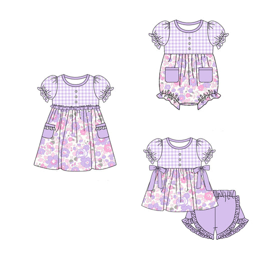 11.21 custom each style moq 5eta 4-6week Sibling Sister bow boots baby girl short sleeve shorts sets and dress and rompers match family design