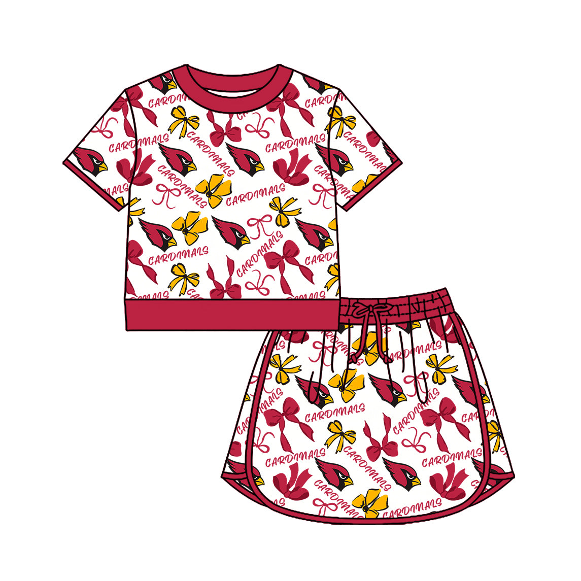 Custom moq 5 mix size milk silk summer teams Girls Red Polka Dot Top Shorts Set Top Skirt Short Set Zipper Pullover Jogger Pants Set Pullover Tops