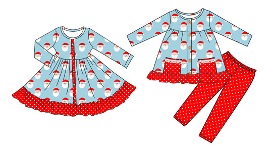 25.5.10 custom each style moq 5eta 4-6week Sibling Sisters Christmas baby girl long sleeve pants sets and dress match family design