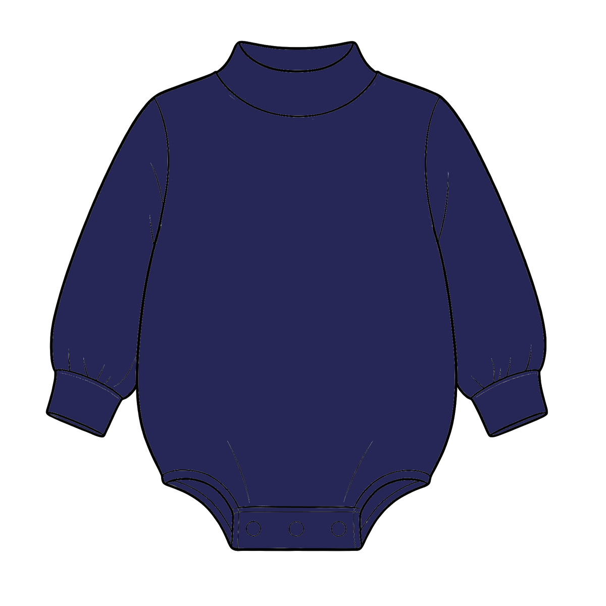 custom moq 5 mix size High Neck Baby Kids Solid Mock Neck Long Sleeve Bubble Romper