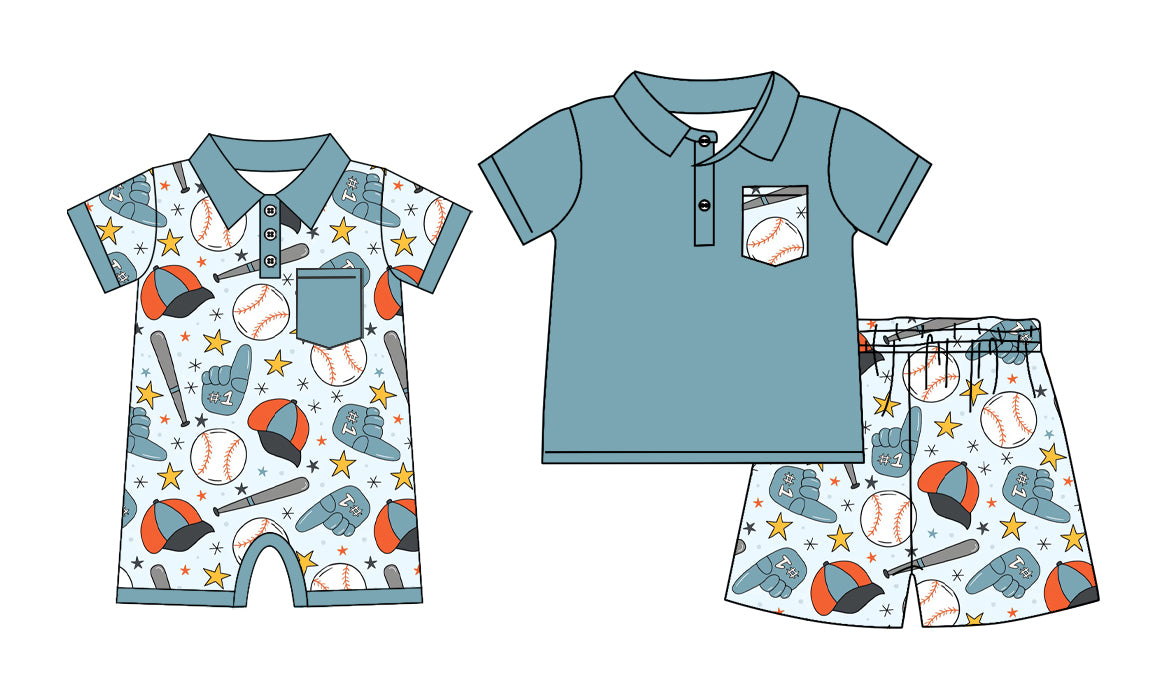 3.23 Custom moq 5 mix size Sibling Baby Boys Romper Short-Sleeved Top And Shorts Set Summer Outfit
