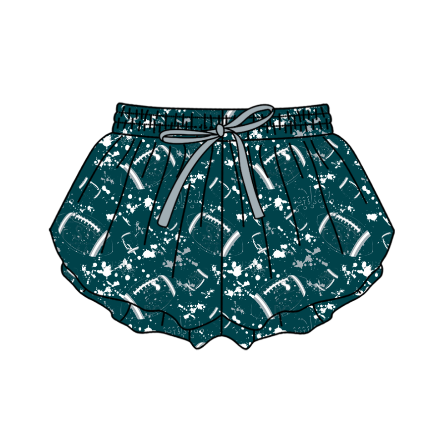 Custom moq 5 mix size milk silk summer teams Baby Girls Football  Yoga Active Ruffle Shorts Bottom for Kids