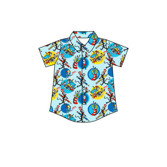 10.3 custom each style moq 5 eta 4-6week baby boys clothes dr blue short sleeve top